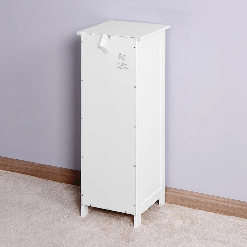 Meuble de rangement de salle de bain blanc avec 4 tiroirs