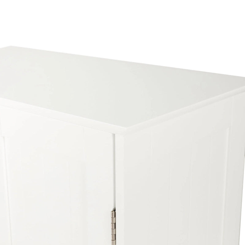 Meuble de Rangement de Salle de Bain 4 Tiroirs 1 Porte en Bois Blanc