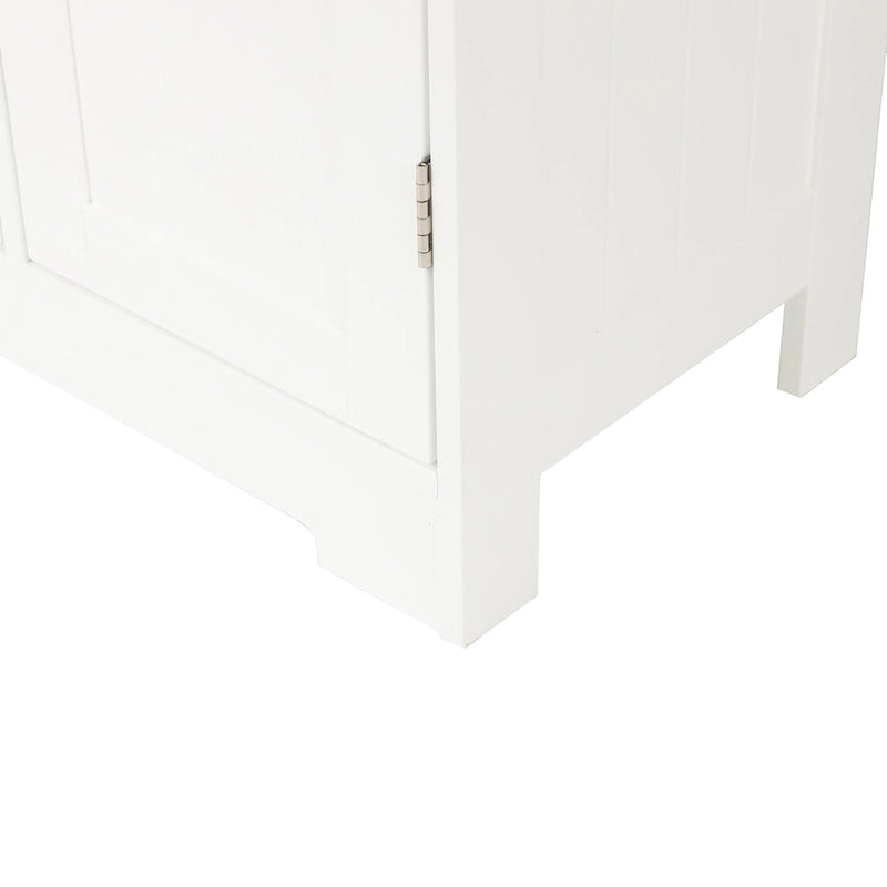Meuble de Rangement de Salle de Bain 4 Tiroirs 1 Porte en Bois Blanc