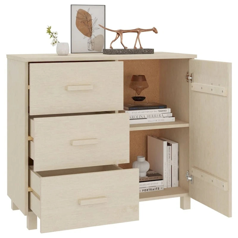 Meuble buffet/bahut avec rangement pour cuisine - En pin massif 90x40x80 cm