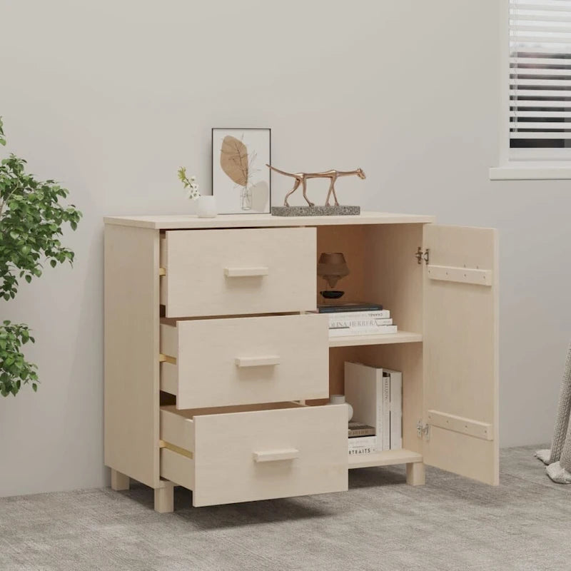 Meuble buffet/bahut avec rangement pour cuisine - En pin massif 90x40x80 cm