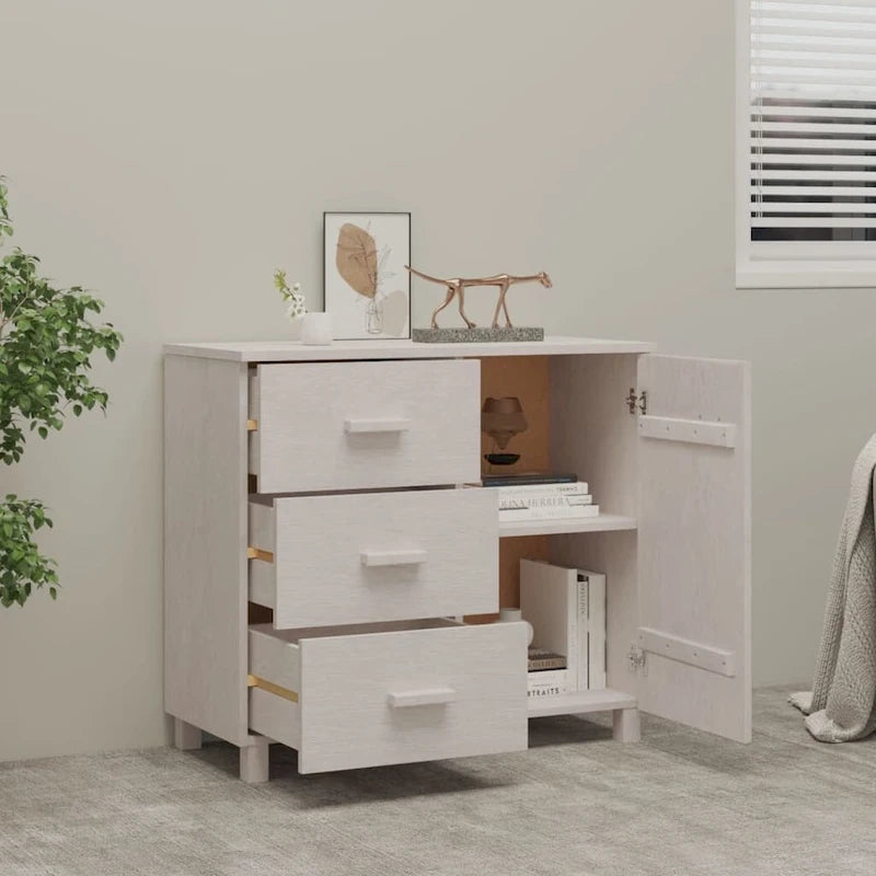Meuble buffet/bahut avec rangement pour cuisine - En pin massif 90x40x80 cm