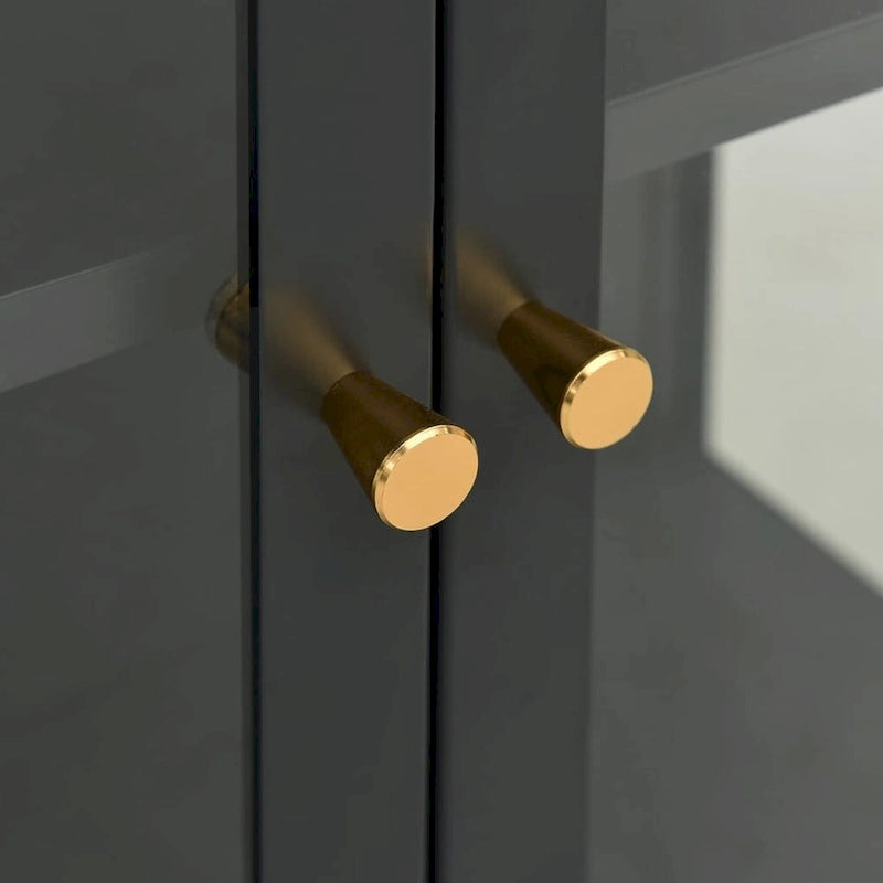 Bahut anthracite 75x35x105 cm Acier et verre