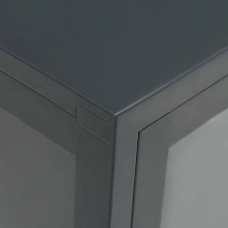Bahut anthracite 75x35x105 cm Acier et verre