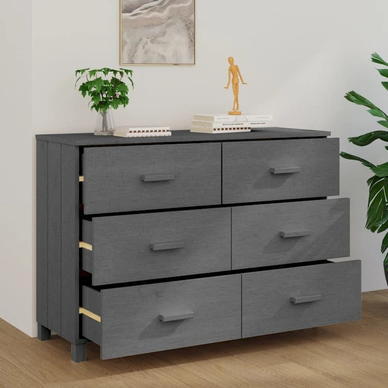 Bahut de salle à manger, meuble console avec rangement en pin massif – 44,5x15,7x31,5