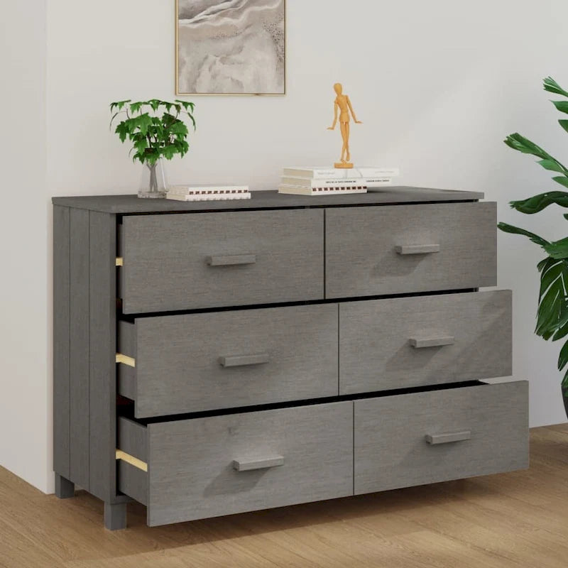 Bahut de salle à manger, meuble console avec rangement en pin massif – 44,5x15,7x31,5