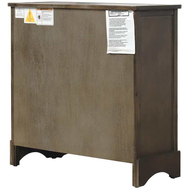 Meuble de rangement rustique avec 2 tiroirs et 4 paniers en rotin - 71,1 cm (L) x 30 cm (l) x 71,1 cm (H)