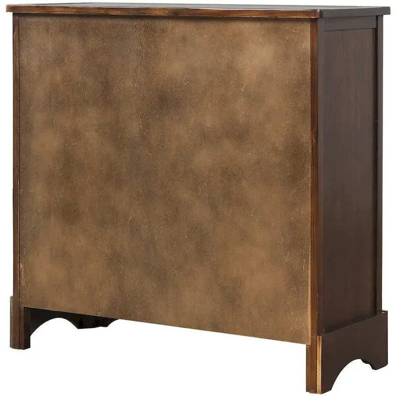 Meuble de rangement rustique avec 2 tiroirs et 4 paniers en rotin - 71,1 cm (L) x 30 cm (l) x 71,1 cm (H)