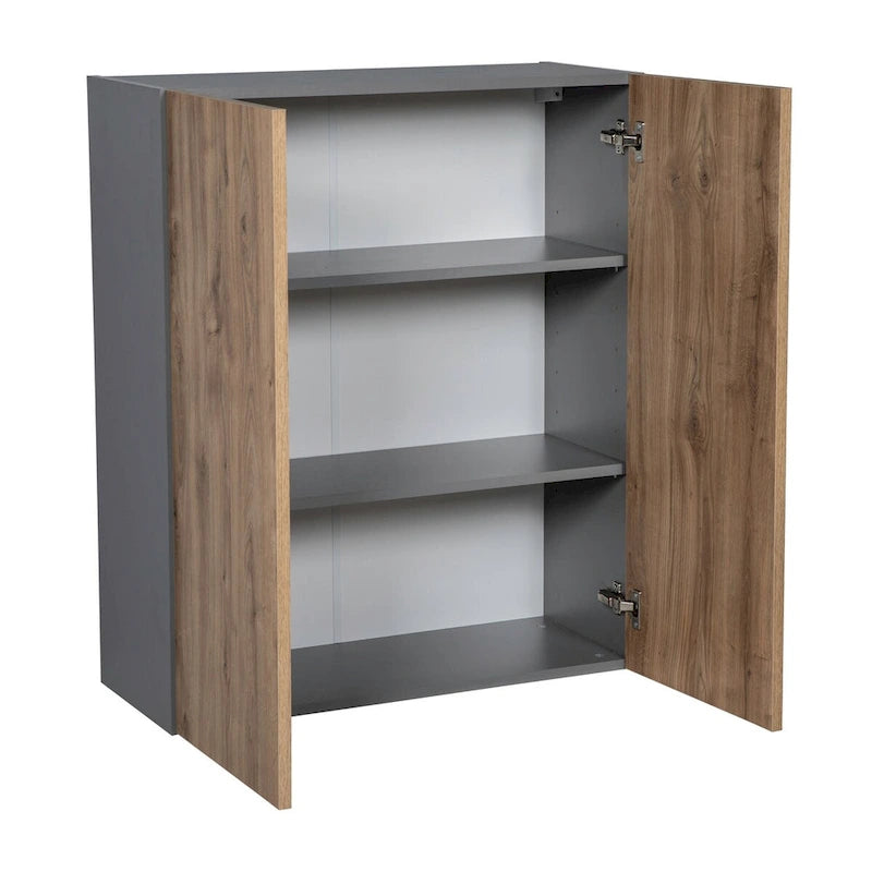 Meuble haut 33 x 36 – Double porte – Gris – 33 x 36 x 12