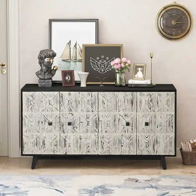 59.84 Vintage Freestanding Storage Cabinet with 4 Doors