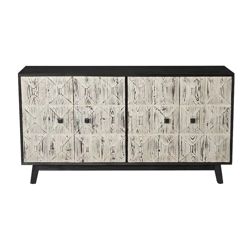 Armoire de rangement autonome vintage à 4 portes, 152 cm