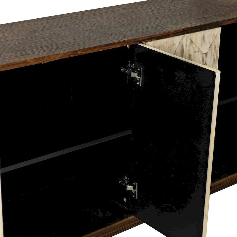Armoire de rangement autonome vintage à 4 portes, 152 cm