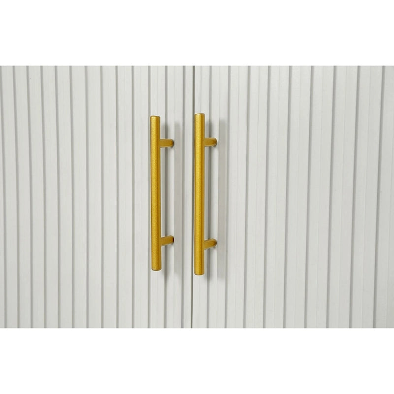 Buffet de rangement à 4 portes avec motif à lignes verticales