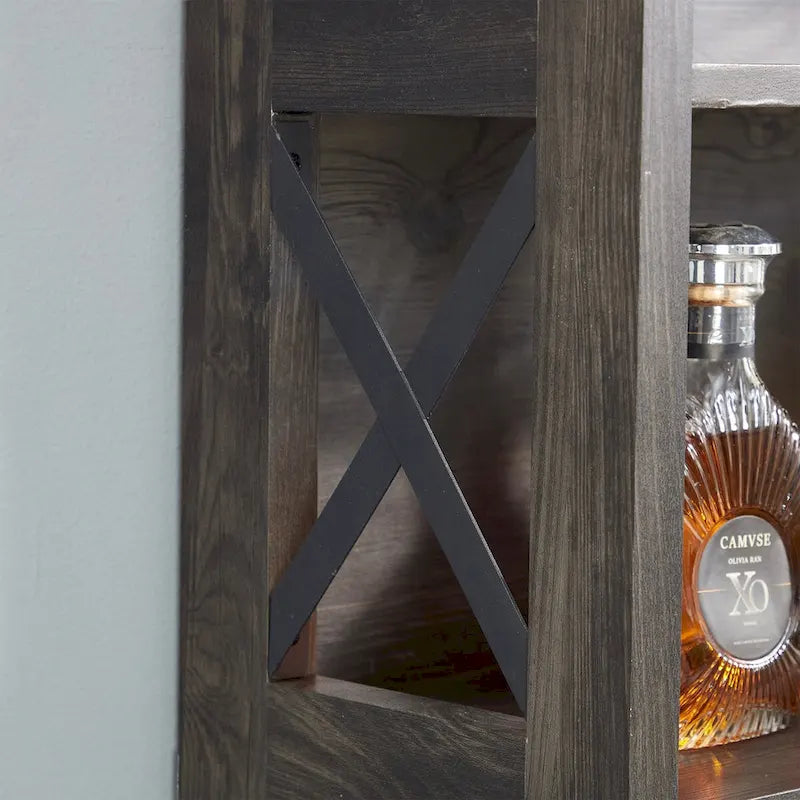 Meuble de bar à café avec motif de grange ajouré