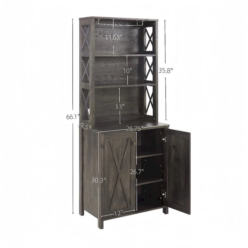 Meuble de bar à café avec motif de grange ajouré