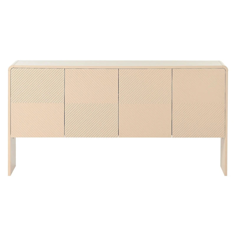 Buffet 4 portes 60 L avec étagères réglables et dispositif anti-rebond