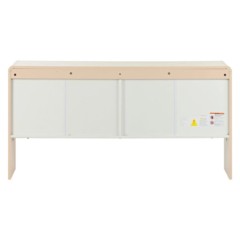 Buffet 4 portes 60 L avec étagères réglables et dispositif anti-rebond