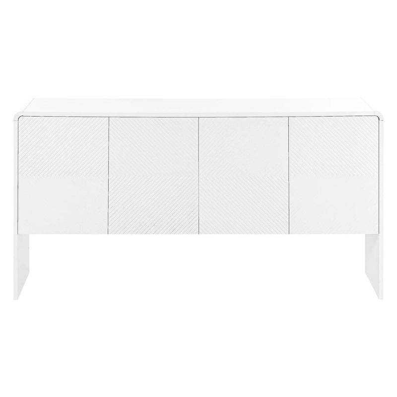 Buffet 4 portes 60 L avec étagères réglables et dispositif anti-rebond