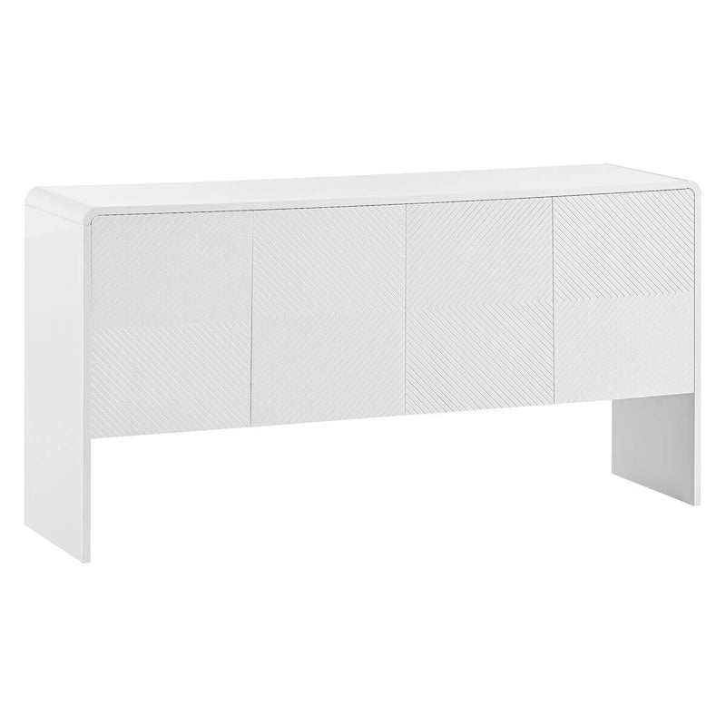 Buffet 4 portes 60 L avec étagères réglables et dispositif anti-rebond