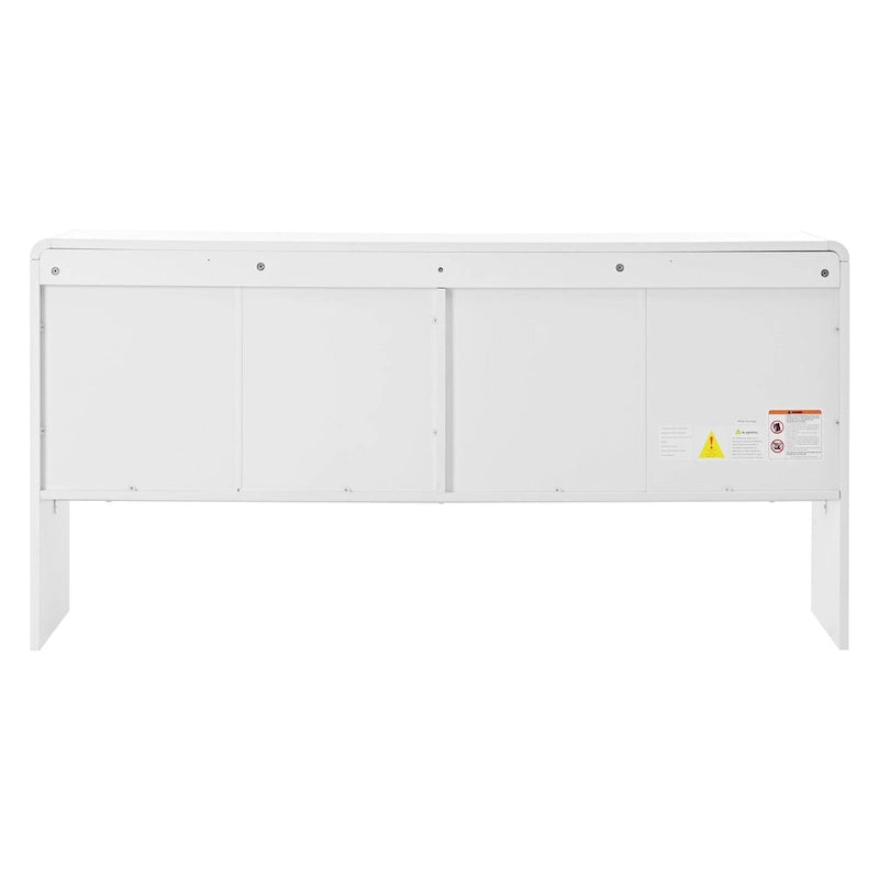 Buffet 4 portes 60 L avec étagères réglables et dispositif anti-rebond
