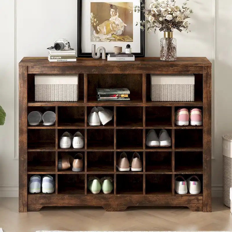 24-Cubby Shoe Storage Console