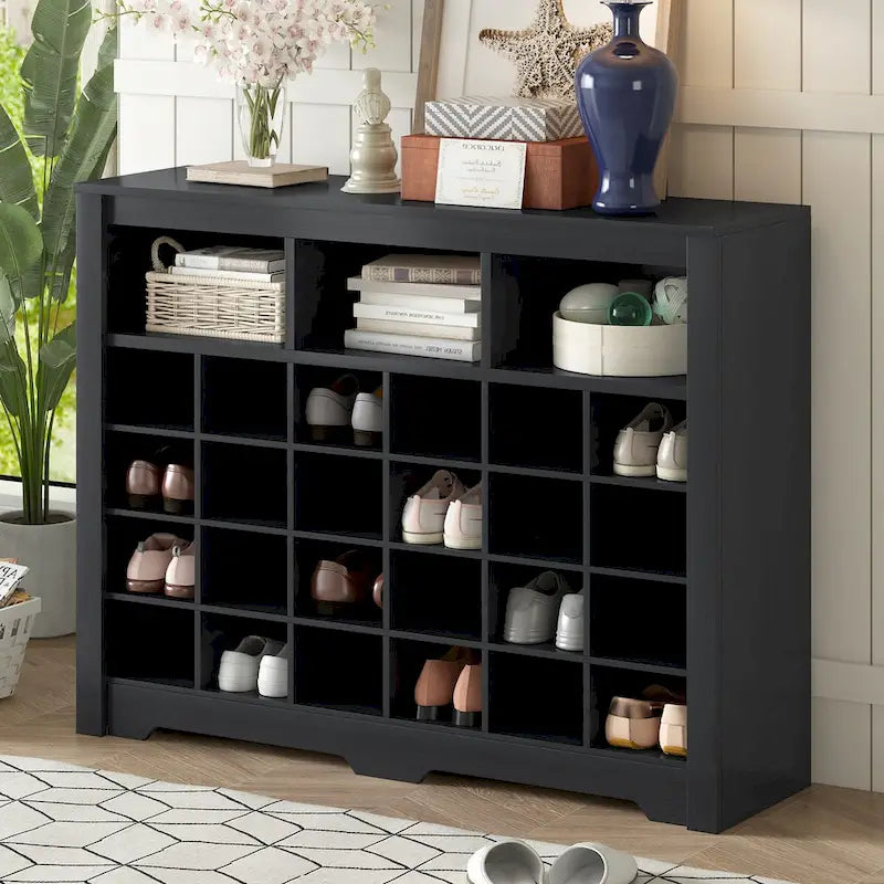 24-Cubby Shoe Storage Console