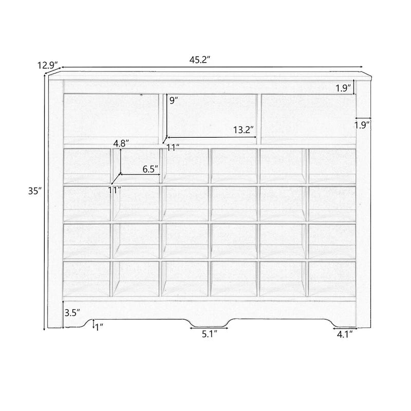 24-Cubby Shoe Storage Console