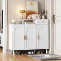 Meuble à chaussures avec portes arquées et tiroir – Étagères réglables et buffet de rangement