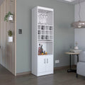 Meuble Bar 5 Niveaux de 180 cm avec Casier à Vin et Porte-Verres