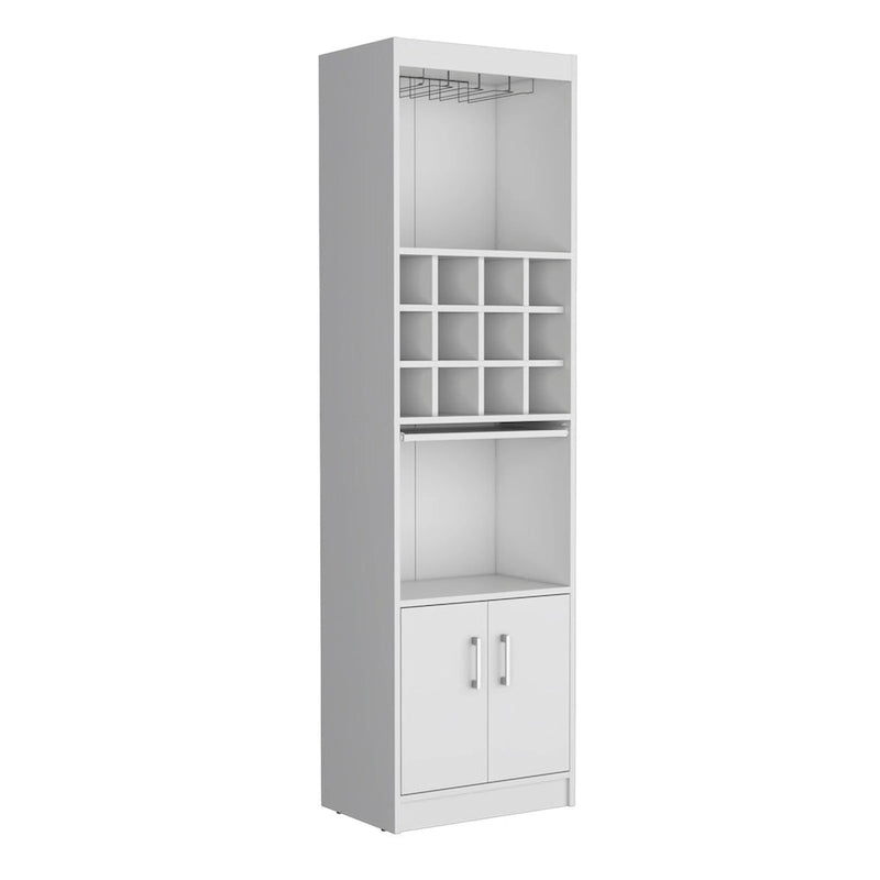 Meuble Bar 5 Niveaux de 180 cm avec Casier à Vin et Porte-Verres