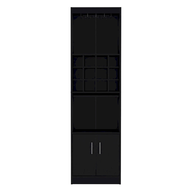 Meuble Bar 5 Niveaux de 180 cm avec Casier à Vin et Porte-Verres