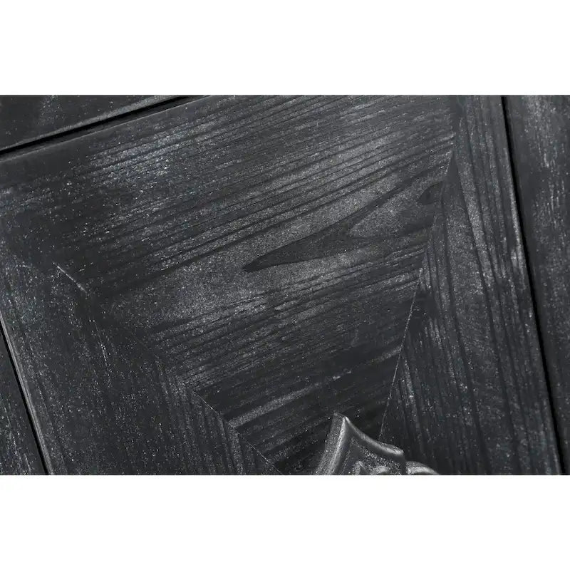Poignée de porte fleur sculptée, armoire ancienne à quatre portes