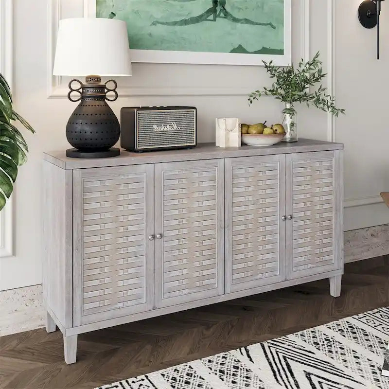 Buffet en bois à 4 portes avec armoire de rangement