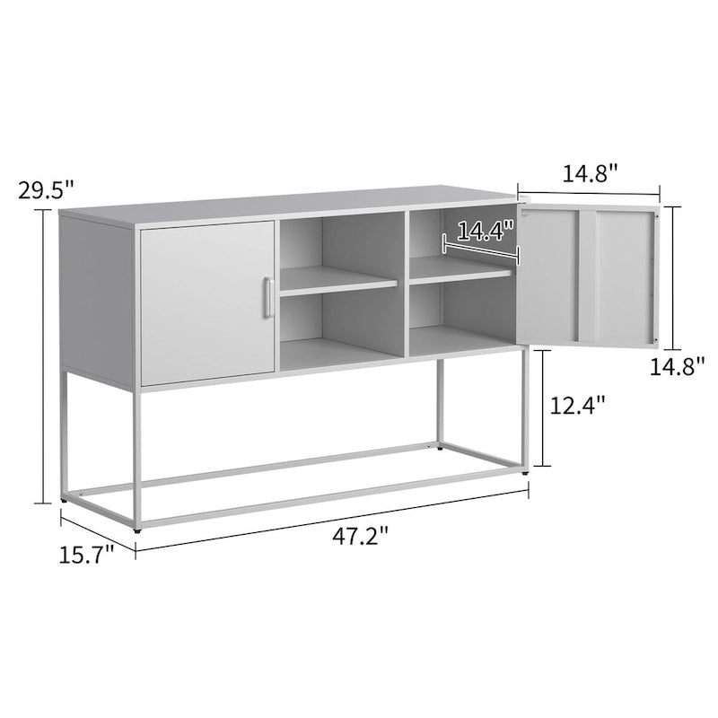 Meuble de buffet - Pieds réglables, anti-basculement, poignée élégante et fermeture magnétique silencieuse