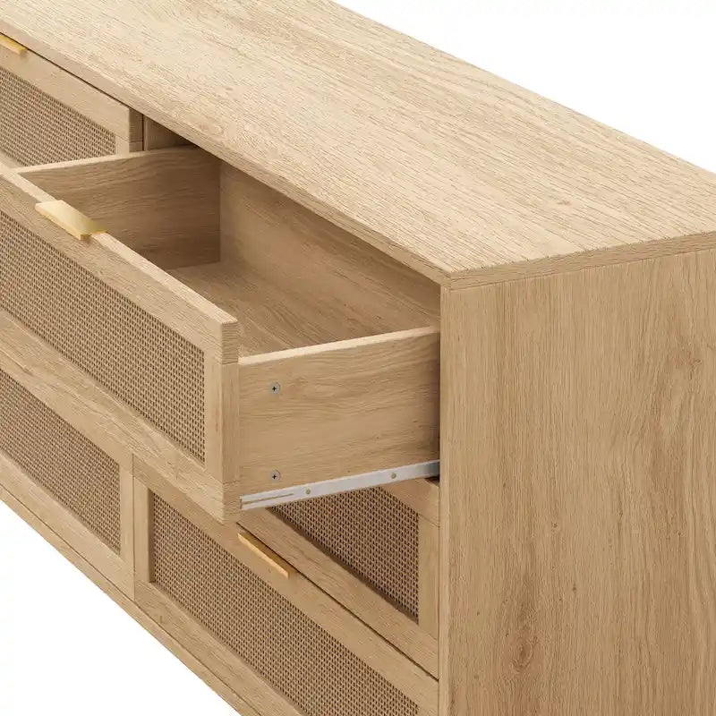 Meuble de rangement en rotin à 6 tiroirs