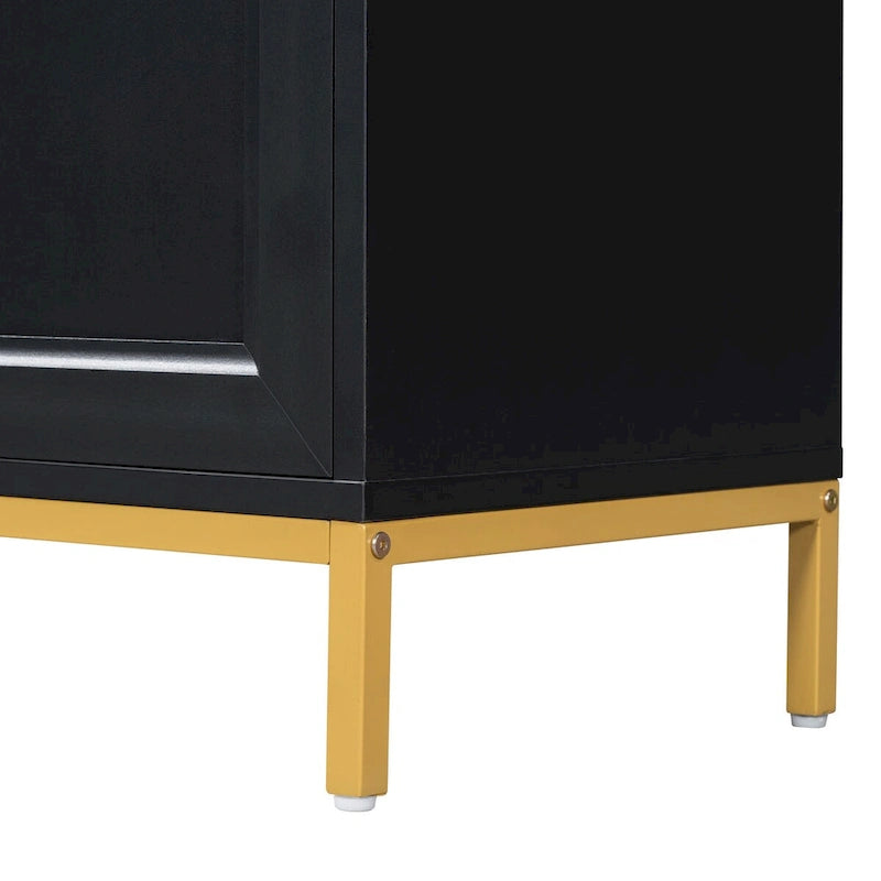 Bahut en bois avec plateau en faux marbre