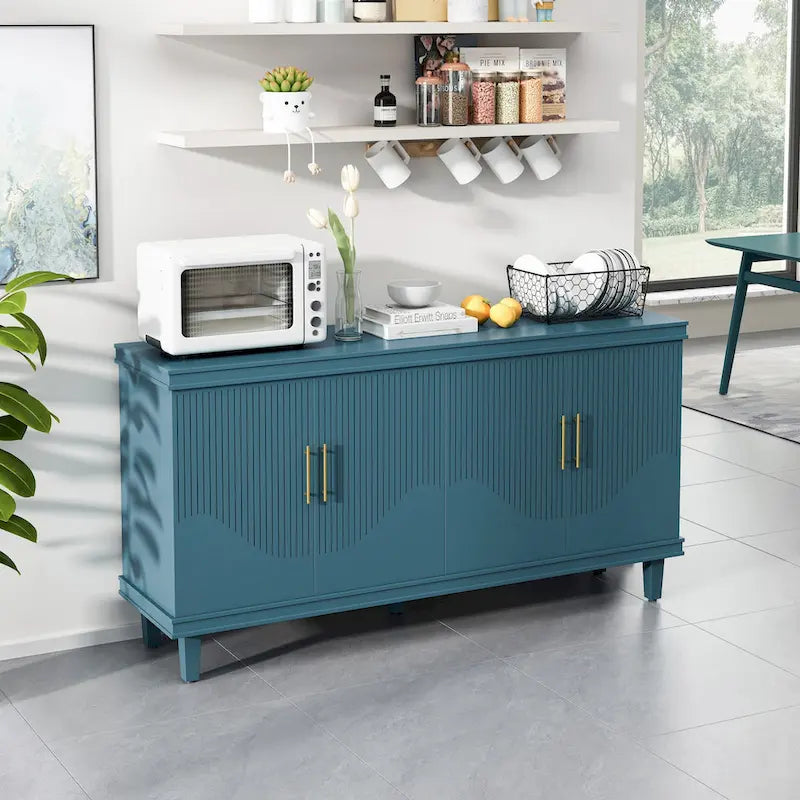 Armoire de rangement à 4 portes avec étagères réglables