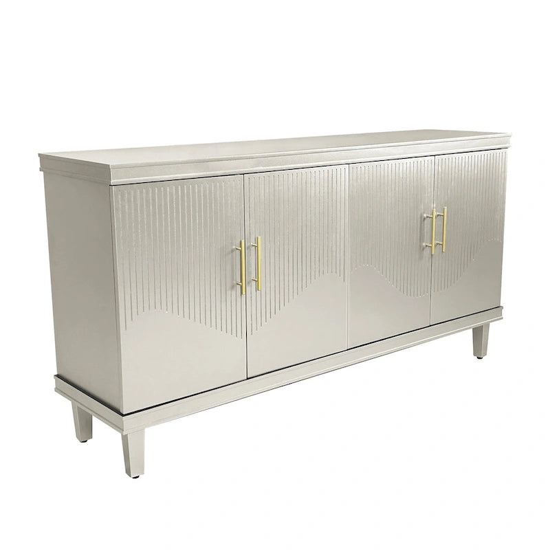 Armoire de rangement à 4 portes avec étagères réglables