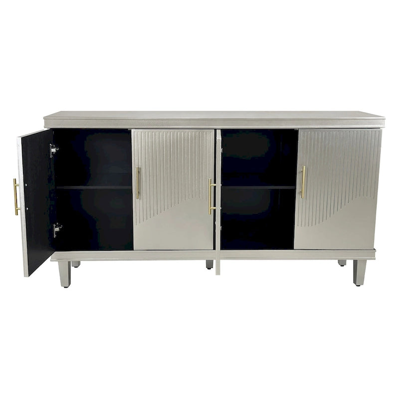 Armoire de rangement à 4 portes avec étagères réglables