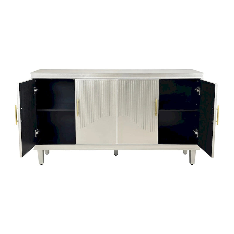Armoire de rangement à 4 portes avec étagères réglables