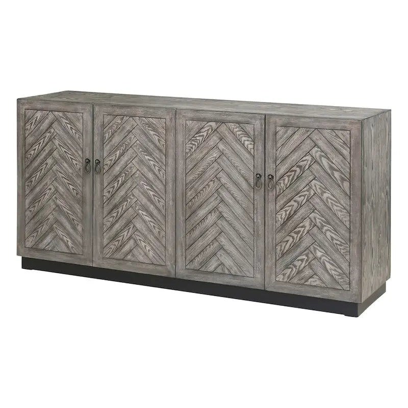 Console 4 portes géométrique gris rustique
