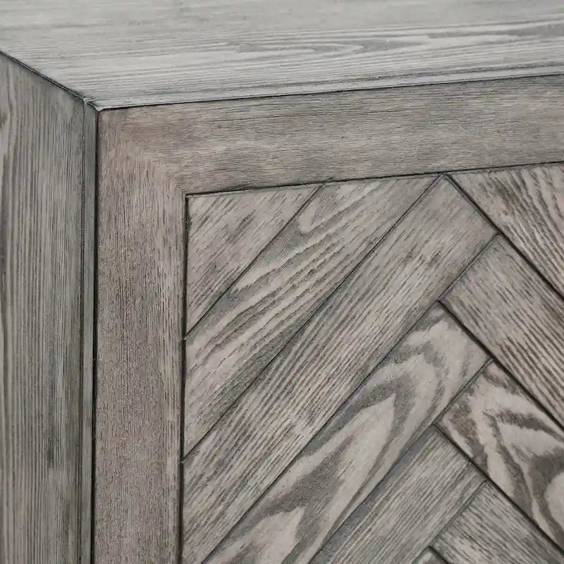 Console 4 portes géométrique gris rustique