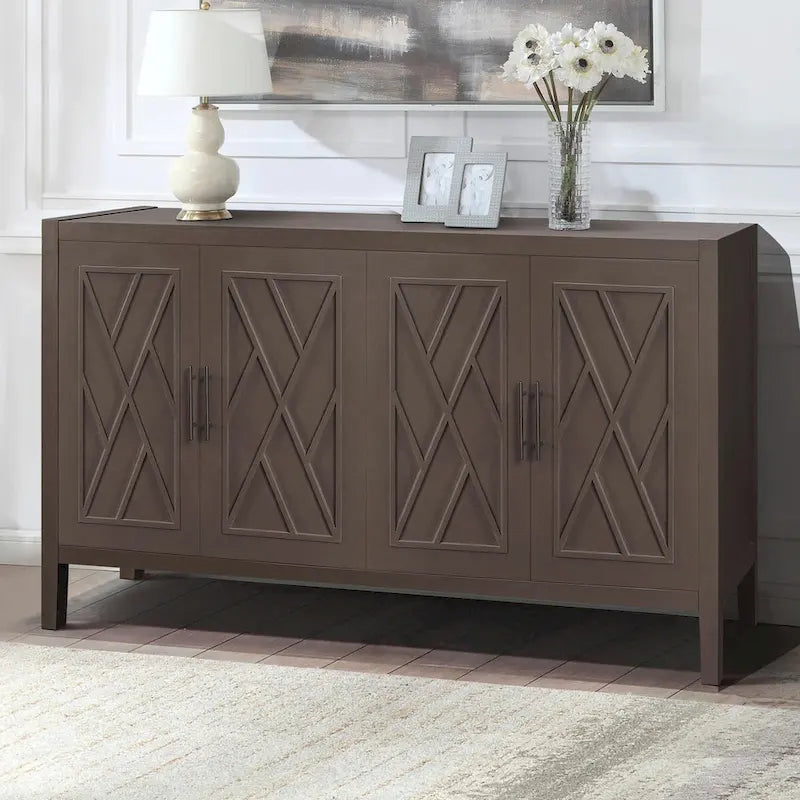 Bahut de rangement en bois à 4 portes