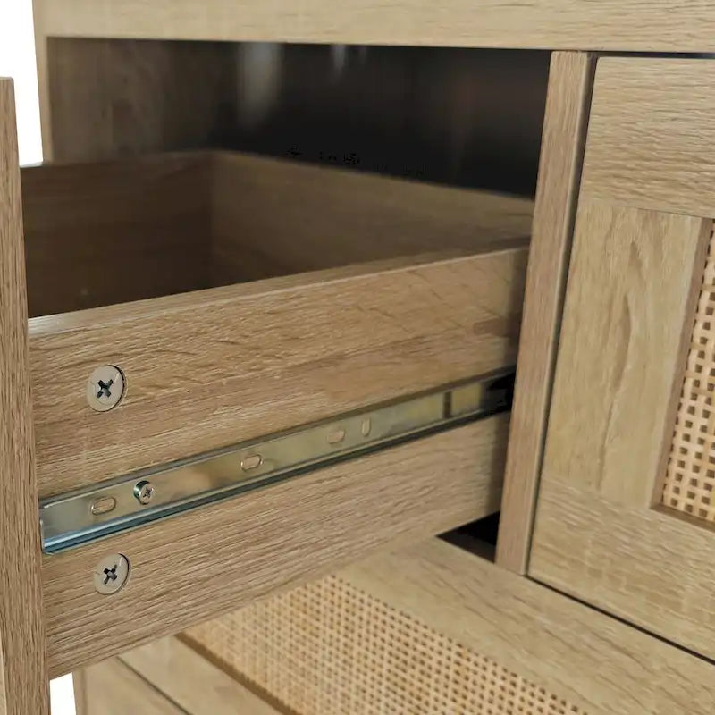 Commode 4 tiroirs en rotin pour Chambre, Salon et Couloir