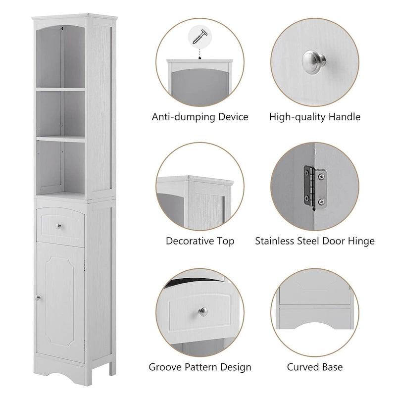 Meuble Colonne de Salle de Bain Autonome avec Tiroir