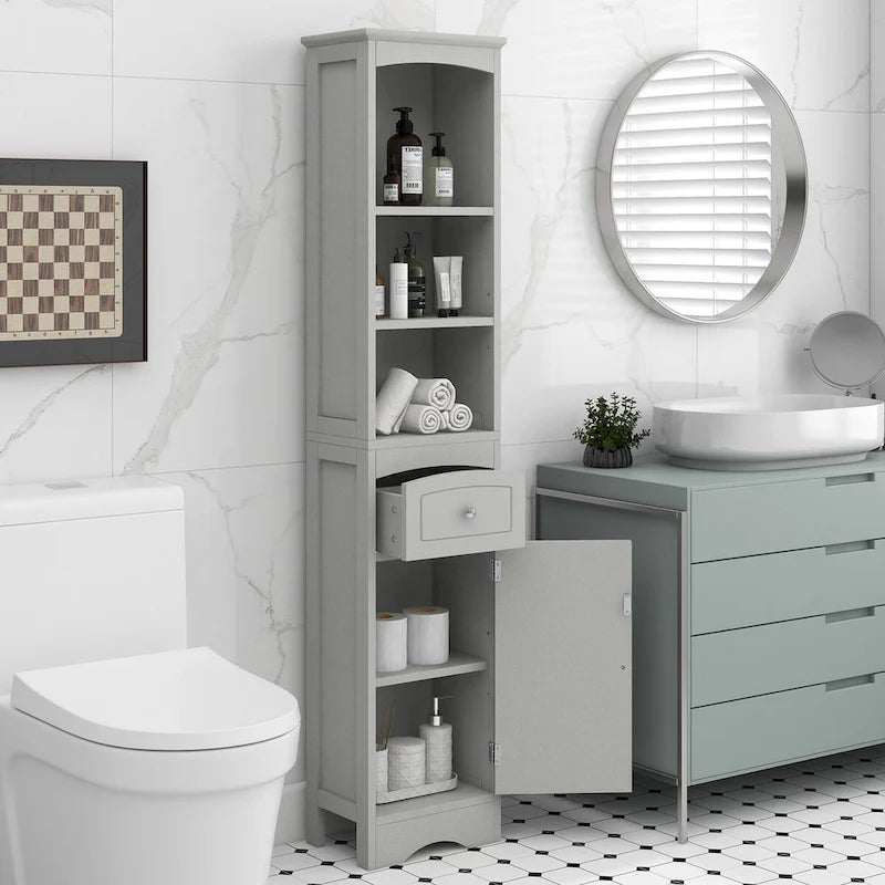 Meuble Colonne de Salle de Bain Autonome avec Tiroir