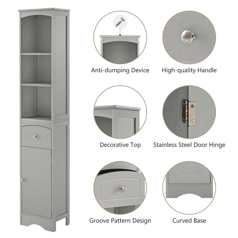 Meuble Colonne de Salle de Bain Autonome avec Tiroir