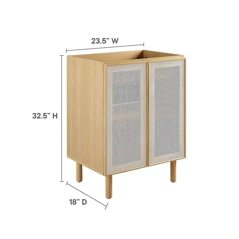 24" Perforated Metal Bathroom Vanity Cabinet (Sink Basin Not Included)