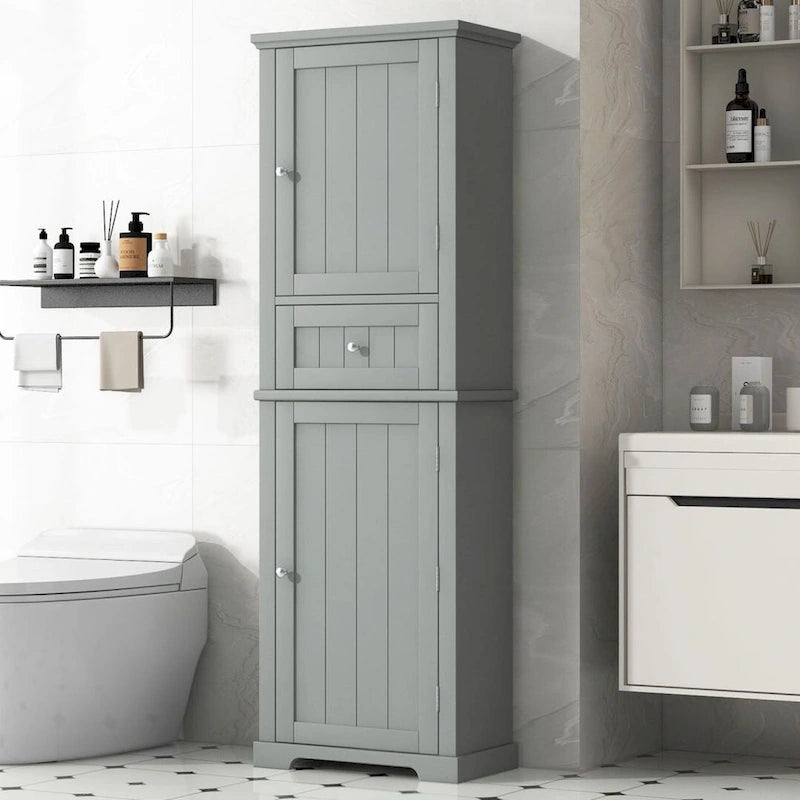 Meuble de Rangement Haut de Salle de Bain avec Tiroir et Étagère Réglable