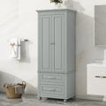 Tall Storage Cabinet with Two Drawers for Bathroom/Office, Grey